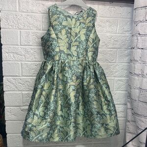 Chasing Fireflies Green and Gold Floral Dress